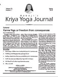 Click to view Kriya Yoga Journal - Volume 23 Number 1 -  Spring - 2016