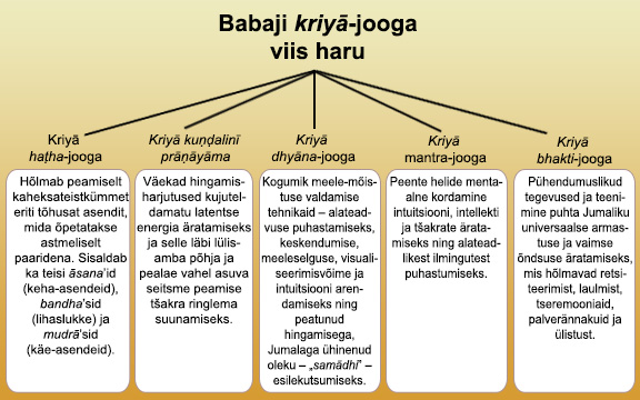 5 Branches of Babaji's Kriya Yoga