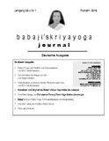 Babaji's Kriya Yoga Journal - Jahrgang 23 – Nr. 1 - Frühjahr 2016