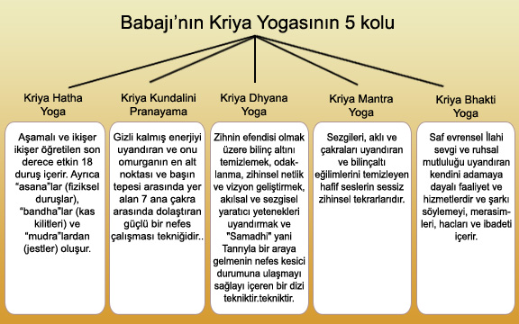 Babaji'nin Kriya Yogasinin 5 kolu